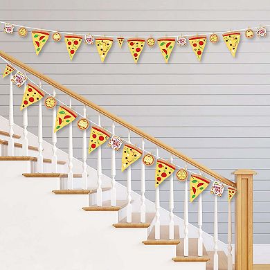 Big Dot Of Happiness Pizza Party Time - Party Diy Decor - Clothespin Garland Banner - 44 Pc