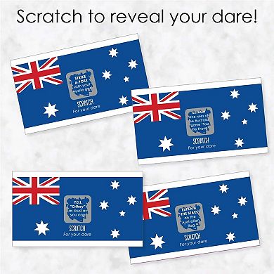 Big Dot Of Happiness Australia Day G'day Mate Aussie Party Game Scratch Off Dare Cards 22 Ct