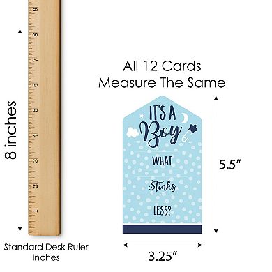 Big Dot Of Happiness Baby Boy Blue Baby Shower Game - Conversation Starters Pull Tabs - 12 Ct