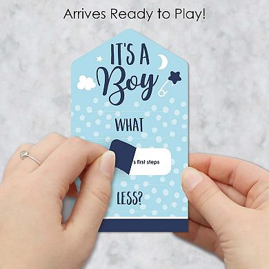 Big Dot Of Happiness Baby Boy Blue Baby Shower Game - Conversation Starters Pull Tabs - 12 Ct