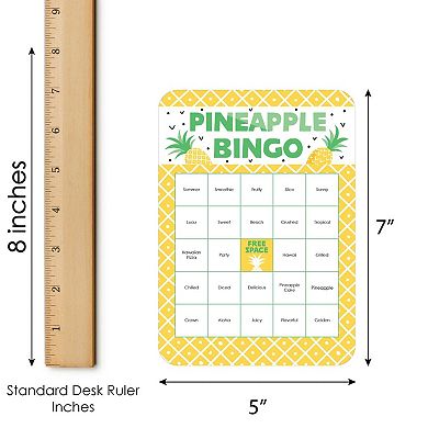 Big Dot Of Happiness Tropical Pineapple - Cards & Markers - Summer Party Bingo Game 18 Ct
