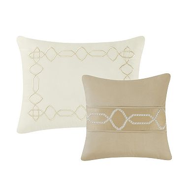 5th Avenue Lux Victoria Geo Gold 9 Piece Queen Comforter Set