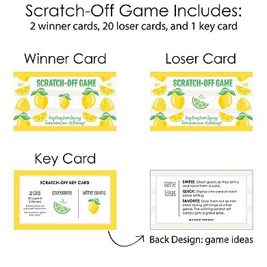 Big Dot Of Happiness So Fresh Lemon - Citrus Lemonade Party Game Scratch Off Cards - 22 Count