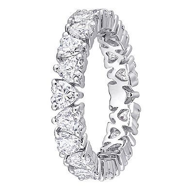 Stella Grace Sterling Silver Lab-Created Moissanite Heart Eternity Ring