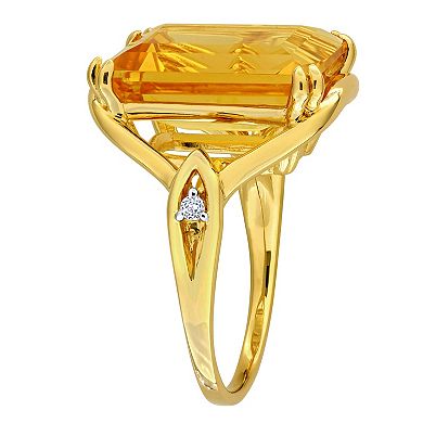 Stella Grace 18k Gold Over Silver Citrine & White Topaz Cocktail Ring