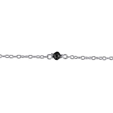 Stella Grace Sterling Silver 1 Carat TW. Black Diamond Bead Station Necklace