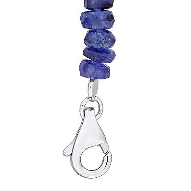 Stella Grace Sterling Silver Blue Sapphire Facetted Bead Necklace