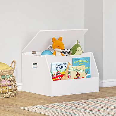 RiverRidge Kids Toy Storage Box with Front Bookrack