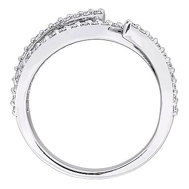 Stella Grace Sterling Silver 1/2 Carat T.W Created Moissanite Curved Ring