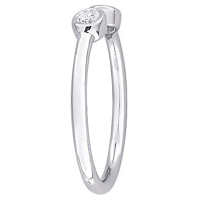 Stella Grace Sterling Silver 3/8 Carat T.W. Created Moissanite Open Ring