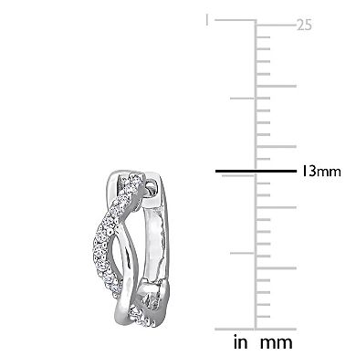Stella Grace Sterling Silver 1/8 Carat T.W. Lab-Created Moissanite Hoop Earrings