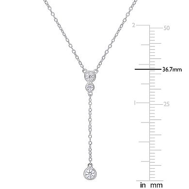 Stella Grace Sterling Silver 1/3 Carat T.W. Lab-Created Moissanite Lariat Necklace