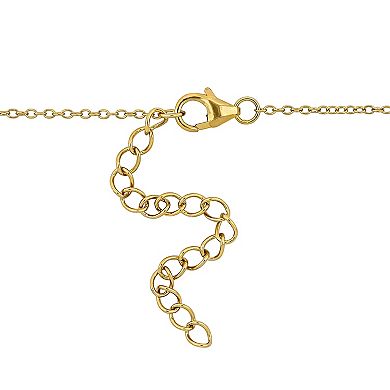 Stella Grace 18k Gold Over Silver Lab-Created White Sapphire Pear-Cut Stone Necklace