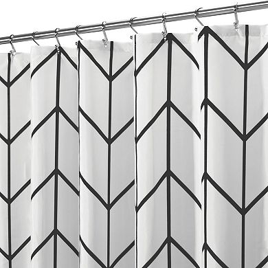 mDesign Fabric Herringbone Chevron Print Shower Curtain 72" x 72"