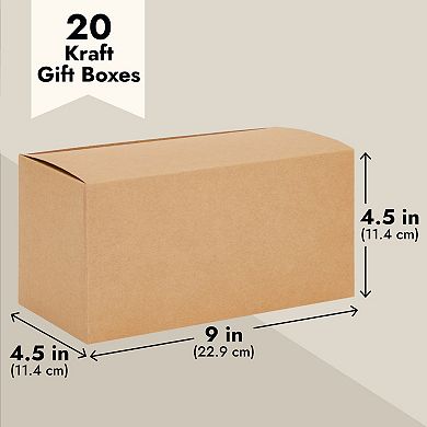 20 Pack Paper Boxes For Tumblers, Gift Wrapping, Shipping, 9x4x4, Brown