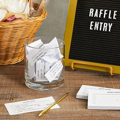 2000 Raffle Ticket Sheets, Entry Forms For Contests, School Events, 20 Pads