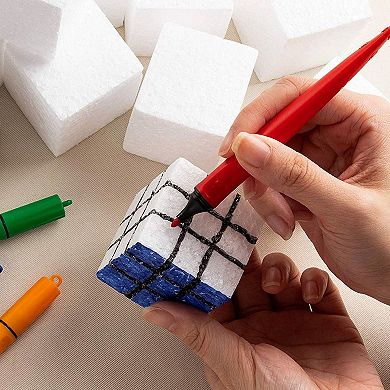 36 Pack Blank Foam Cubes And Square Blocks For Arts And Crafts, 2 X 2 X 2 Inches