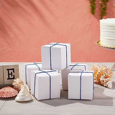 100 White Gift Box Wrapping Paper Container W/ Lid For Party Wedding Favor 3x3x3