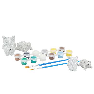 18 Piece Paint Your Own Ceramic Rock Kit With Paint, Brushes, Rocks, 2 Sizes