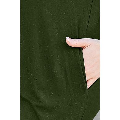 Fashnzfab Full Size Round Neck Short Sleeve Dress With Pockets