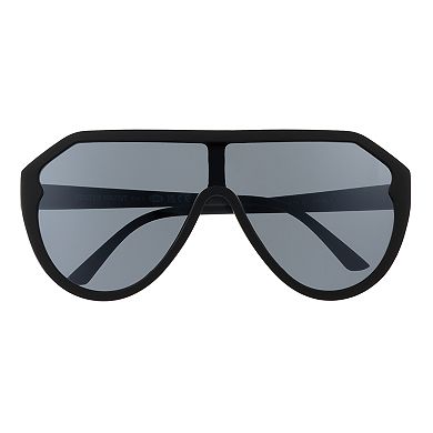 Women's Cali Blue Large Shield With Rubberized Black Sunglasses