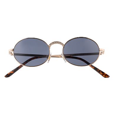 Women's Cali Blue Round Metal With Smoke Lens Sunglasses