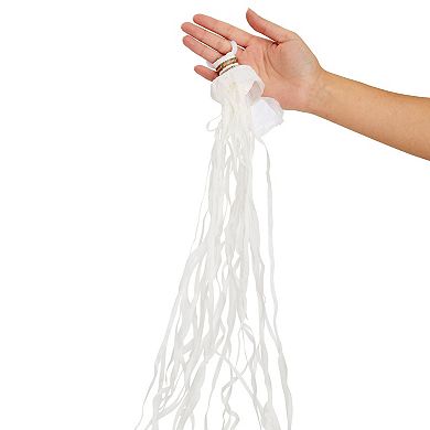 30 Pack No Mess White Throw Streamers For Birthday Party, Wedding, Grand Opening