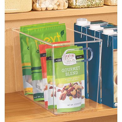 mDesign 12" x 6" x 7.75" Clear Plastic Kitchen Food Storage Organizer Bin - 4 Pack