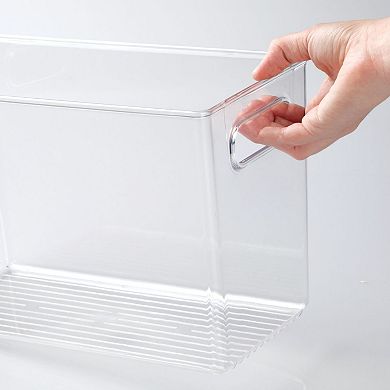 mDesign 12" x 6" x 7.75" Clear Plastic Kitchen Food Storage Organizer Bin - 4 Pack