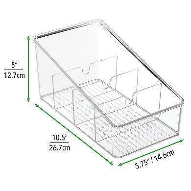 mDesign Linus Plastic Kitchen Pantry Food Packet Storage Organizer Bin Caddy