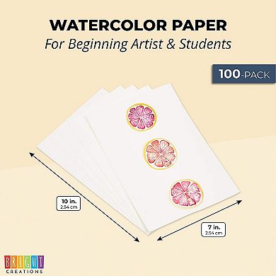 100 Sheets Cold Press Watercolor Paper For Artists And Beginners (7x10 In)