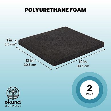 2-pack Packing Foam Sheets, Polyurethane Cushioning Moving Insert Pads (12x12x1)