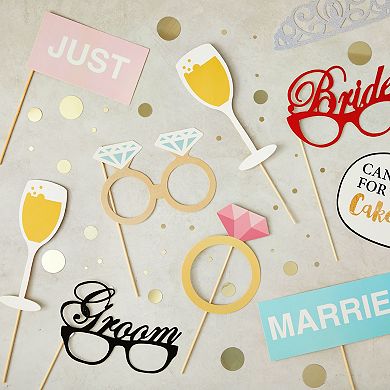 72 Pc Wedding Photo Booth Props For Bridal Shower, Bachelorette Party, Selfies