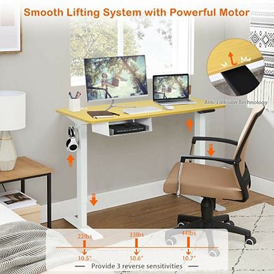 Electric Standing Adjustable Desk with Control Panel and USB Port