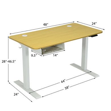 Electric Standing Adjustable Desk with Control Panel and USB Port