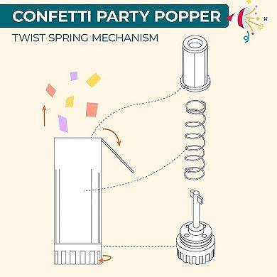 20-pack Silver Foil Confetti Party Shakers For Wedding Reception, White