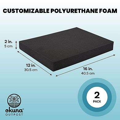 2-pack Packing Foam Sheets, Polyurethane Cushioning Moving Insert Pads (16x12x2)