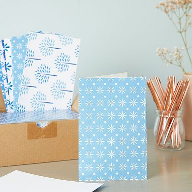 48-pack Blue Stationery Notecards And Envelopes Set, 6 Designs, Blank Inside