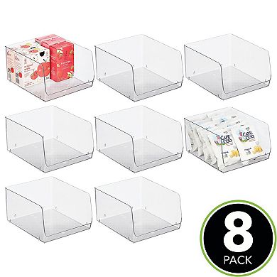 mDesign Kitchen Plastic Storage Organizer Bin with Open Front - 8 Pack