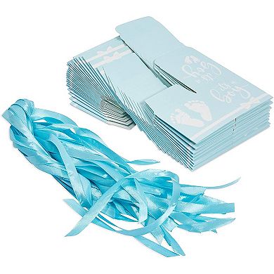 Its A Boy Baby Shower Party Favor Boxes With Ribbons (blue, 50 Pack)