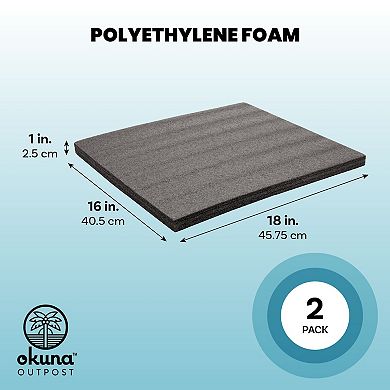 Customizable Polyethylene Foam For Packing And Crafts, 1 In (18x16 In, 2 Pads)