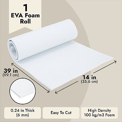 White 6mm Eva Foam Sheets For Crafting, Cosplay, Diy Crafts, 14 X 39 In