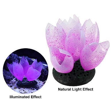 Glowing Aquarium Lotus Flower Decor Fluorescence Floating Aquatic Artificial Plant