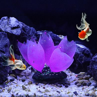 Glowing Aquarium Lotus Flower Decor Fluorescence Floating Aquatic Artificial Plant