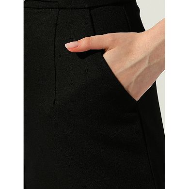 Women's Elegant High Waist Zipper With Pockets Straight Leg Summer Shorts