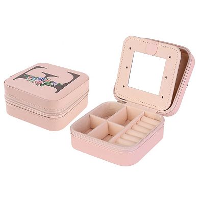 Travel Jewelry Box With Mirror Portable Jewelry Organizer Case Storage Display Holder
