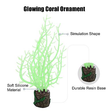 Soft Silicone Glowing Aquarium Tree Coral Aquatic Artificial Coral For Fish Tank Decoration