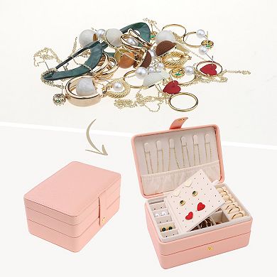 2 Layer Jewellery Box Jewellery Organizer Case With Drawer, Removable Jewellery Storage