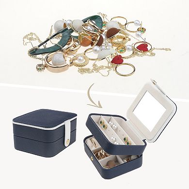 2 Layer Jewellery Box With Mirror Jewellery Organizer Case Storage Display Holder