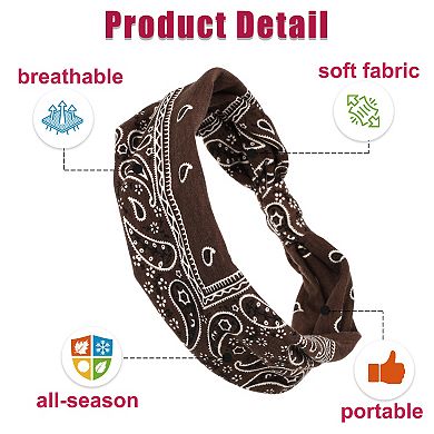 4pcs Wide Headbands Twisted Knot Wide Headbands Non-slip Headbands For Women Beige Brown Green Gray